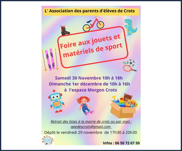 Crots. Foire aux jouets et matériels de sport