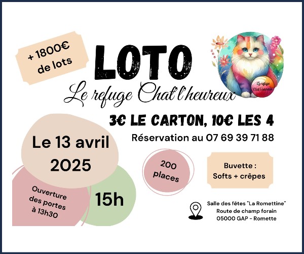 Gap. Loto Le refuge Chat'l'heureux