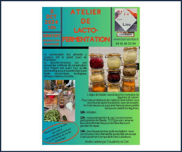 Chorges. Atelier de Lacto-fermentation