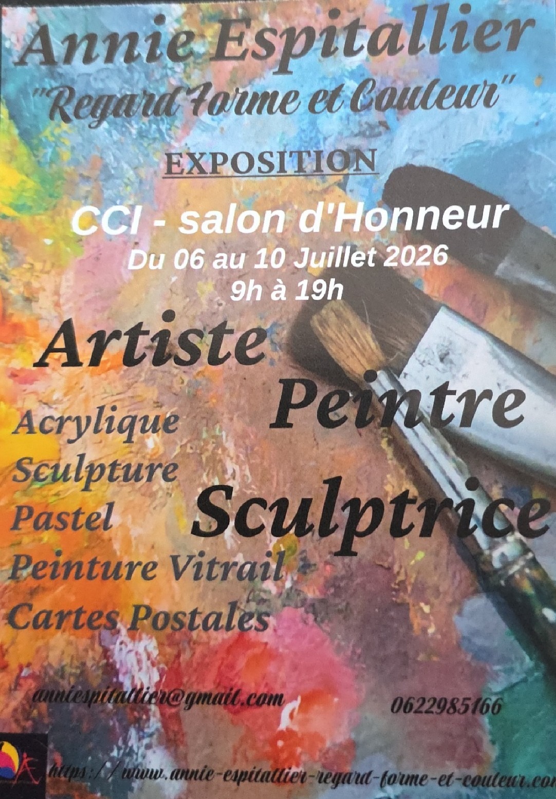 Annie Espitallier expose, Peinture sculpture et cartes postales à Gap