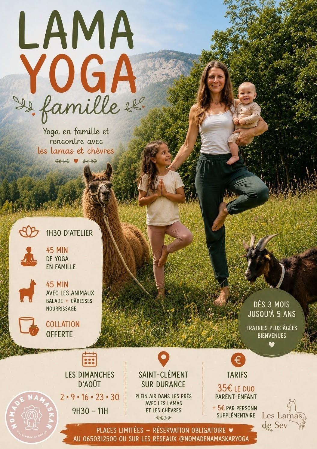 Lama Yoga Famille à Saint Clément sur Durance
