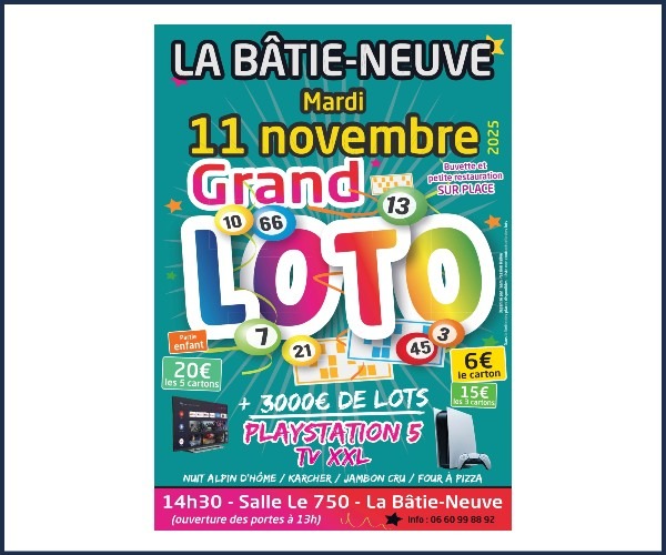 La Bâtie Neuve. Grand Loto du 11 Novembre