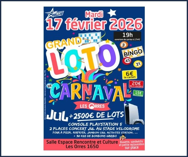 Les Orres. Grand Loto du Carnaval