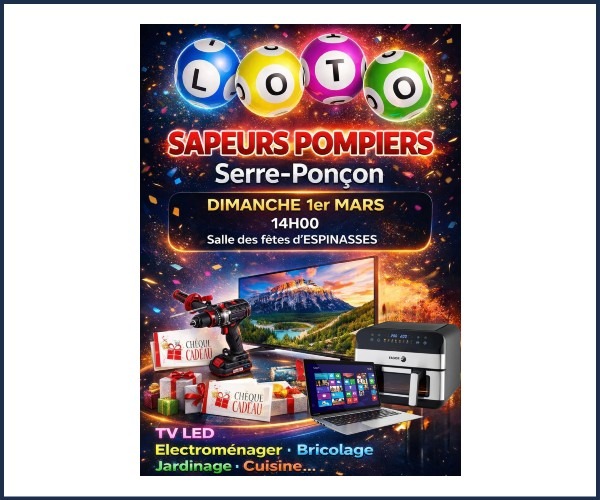 Super Loto des Pompiers de Serre-Ponçon à Espinasses 