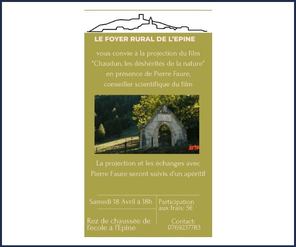 Conférence, Chaudun, les déshérités de la nature à L'Épine