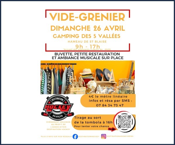 Vide greniers, Destination Hockey à Briançon