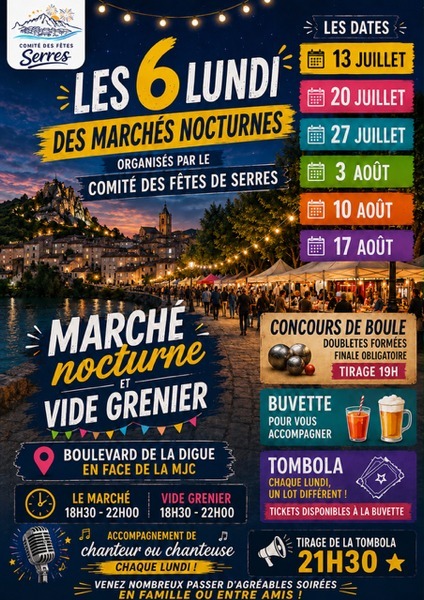  Marché nocturne & vide greniers à Serres