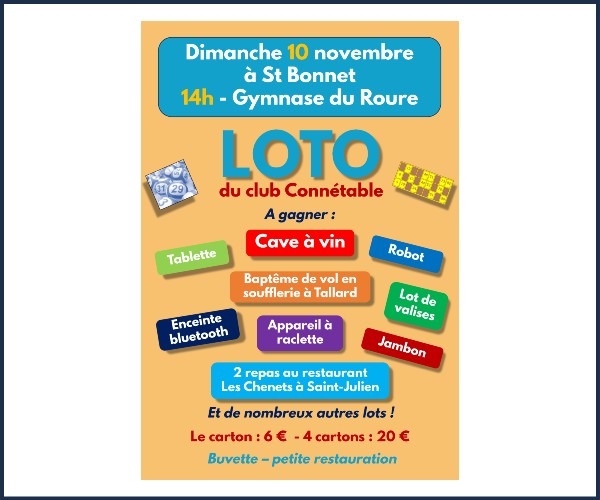 Saint Bonnet en Champsaur. Loto du club Connétable