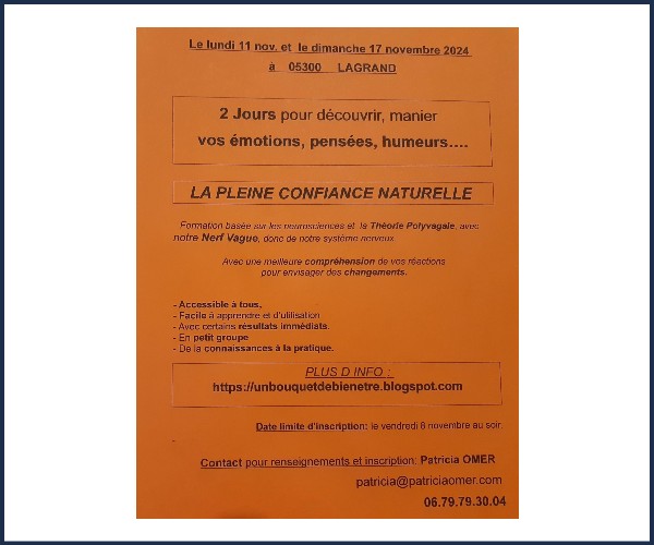 Garde Colombe. Atelier, La pleine confiance naturelle
