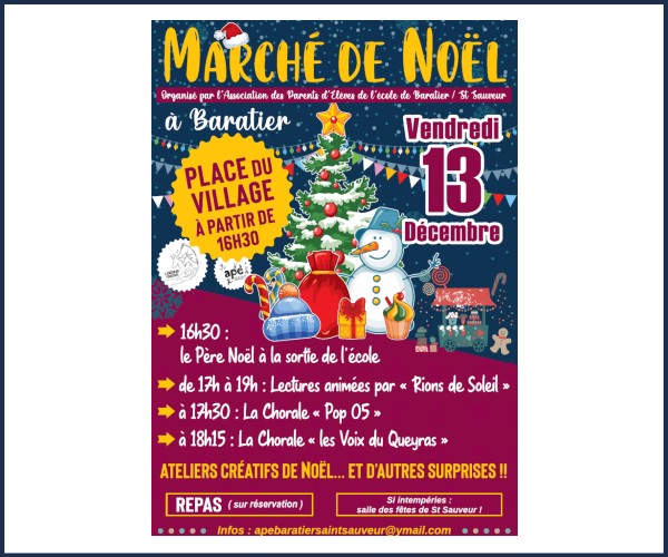 Baratier. Marché de Noël 2024
