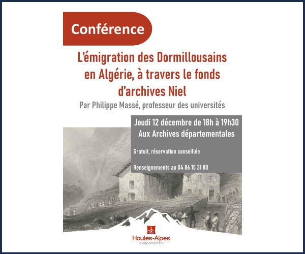Gap. Conférence, L'émigration des Dormillousains en Algérie