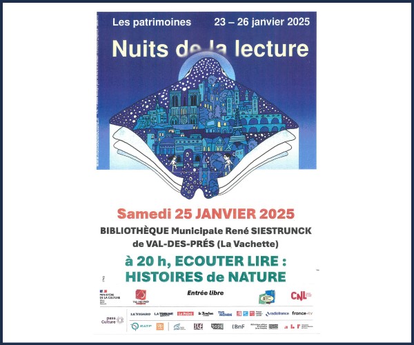 Val des Prés. Nuits de la lecture, Bibliothèque Municipale René Siestrunck