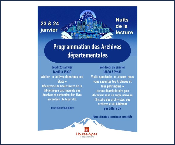 Gap. Les Nuits de la lecture aux Archives
