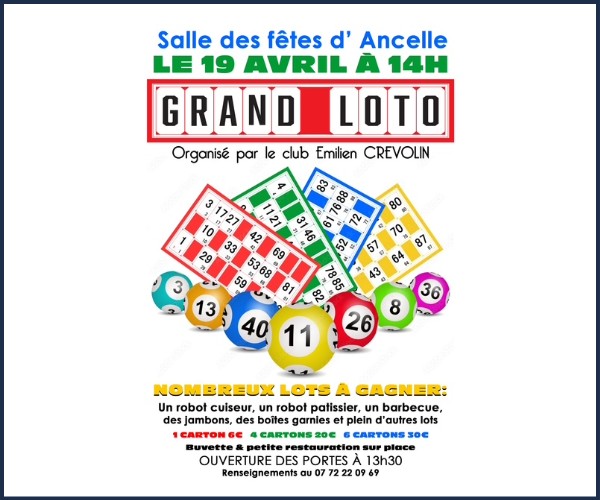 Ancelle. Loto du Club Émilien Crévolin