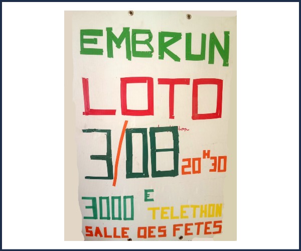 Annulé. Embrun. Loto Estival du Téléthon 2025