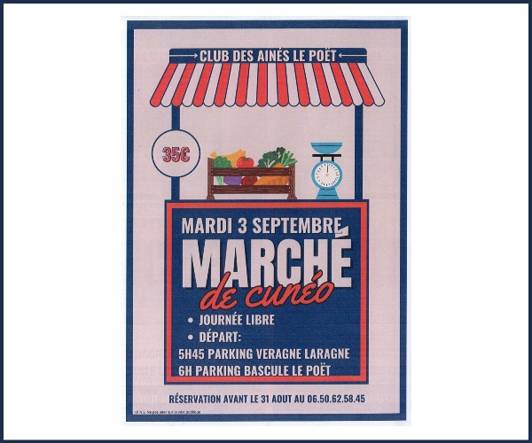 Laragne Montéglin. Excursion au marché de Cunéo