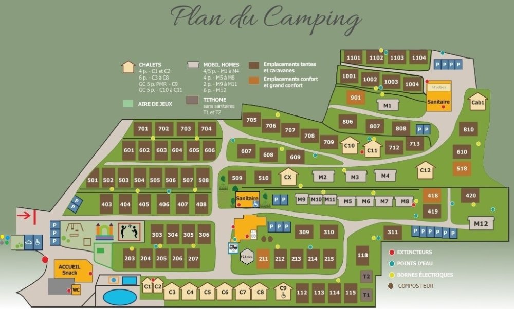Le plan du camping